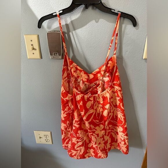 Ava & Viv Orange Floral Crossback Tabk Top NWOT Size 2X - Picture 4 of 15